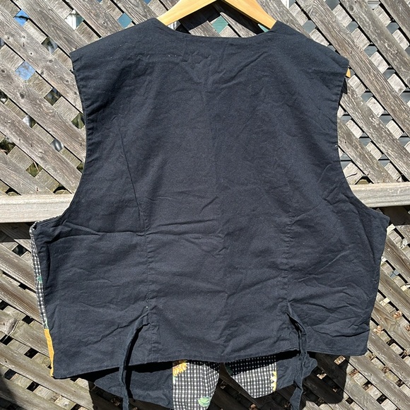 Handmade sunflower vest, vintage, women’s XL - Picture 3 of 9